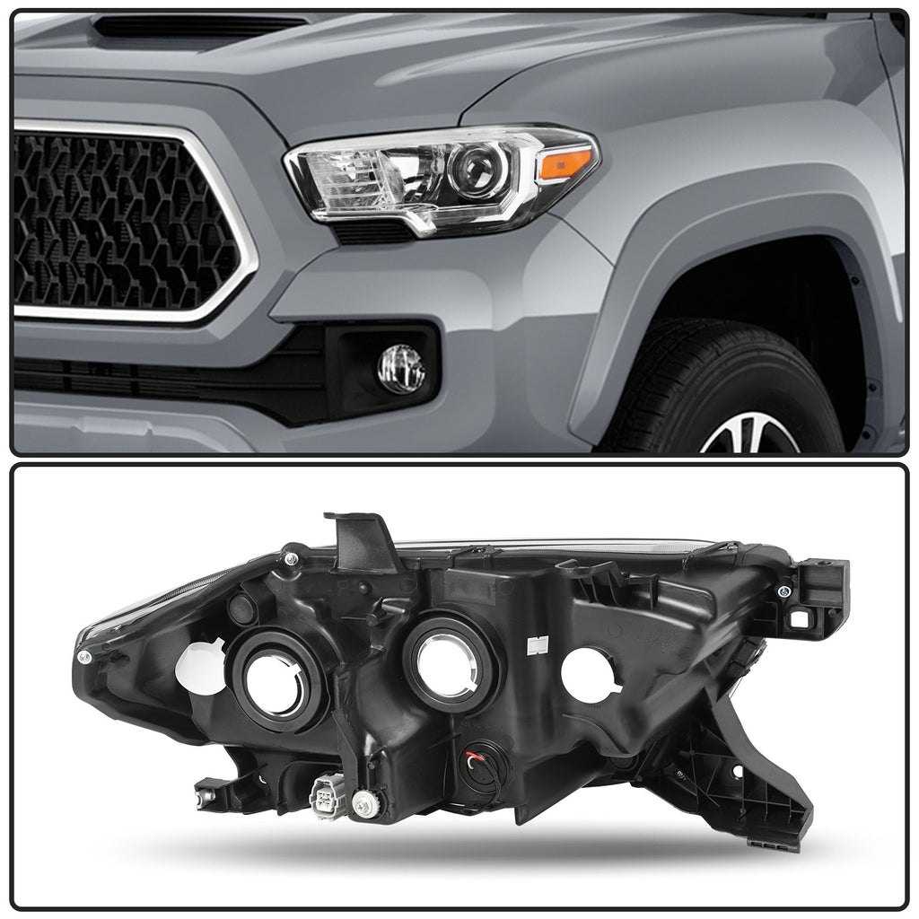 For 2016-2022 Toyota Tacoma w/ LED DRL Chrome Halogen Headlights Headlamps L+R
