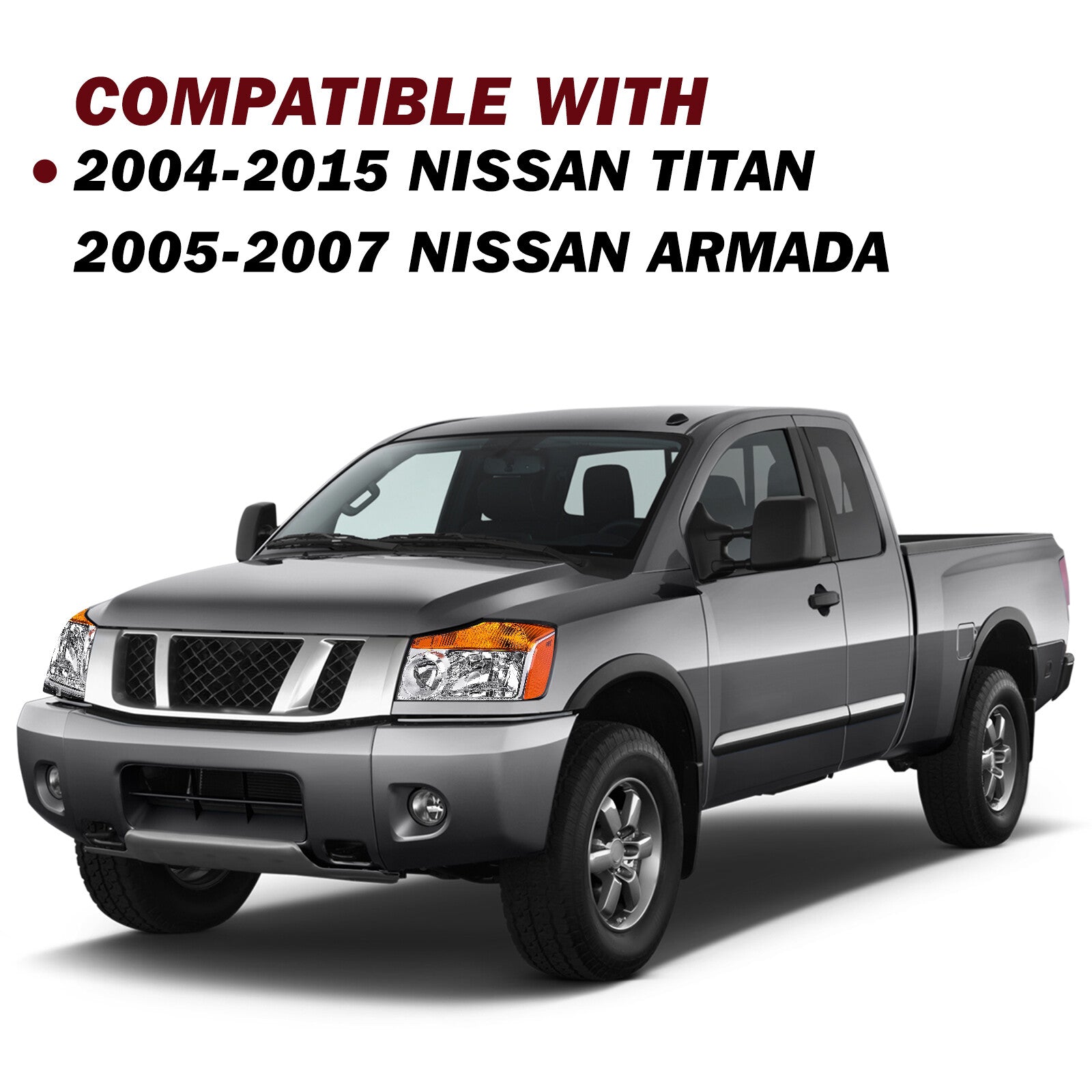 For 2004-2015 Nissan Titan / 2005-2007 Nissan Armada Headlights Assembly Lamps