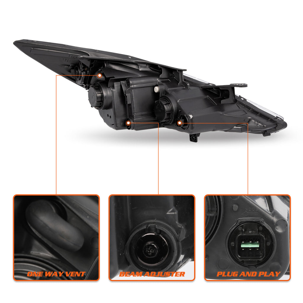 For 2011-2014 Hyundai Sonata Chrome Housing Amber Corner Headlights Headlamps