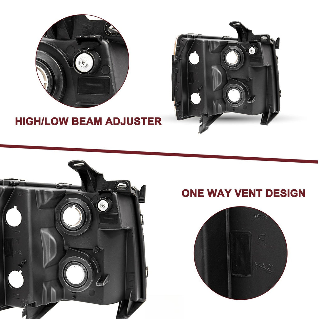 Chrome Headlights For 2007-2014 Chevy Silverado 1500 2500HD 3500HD Assembly Sets