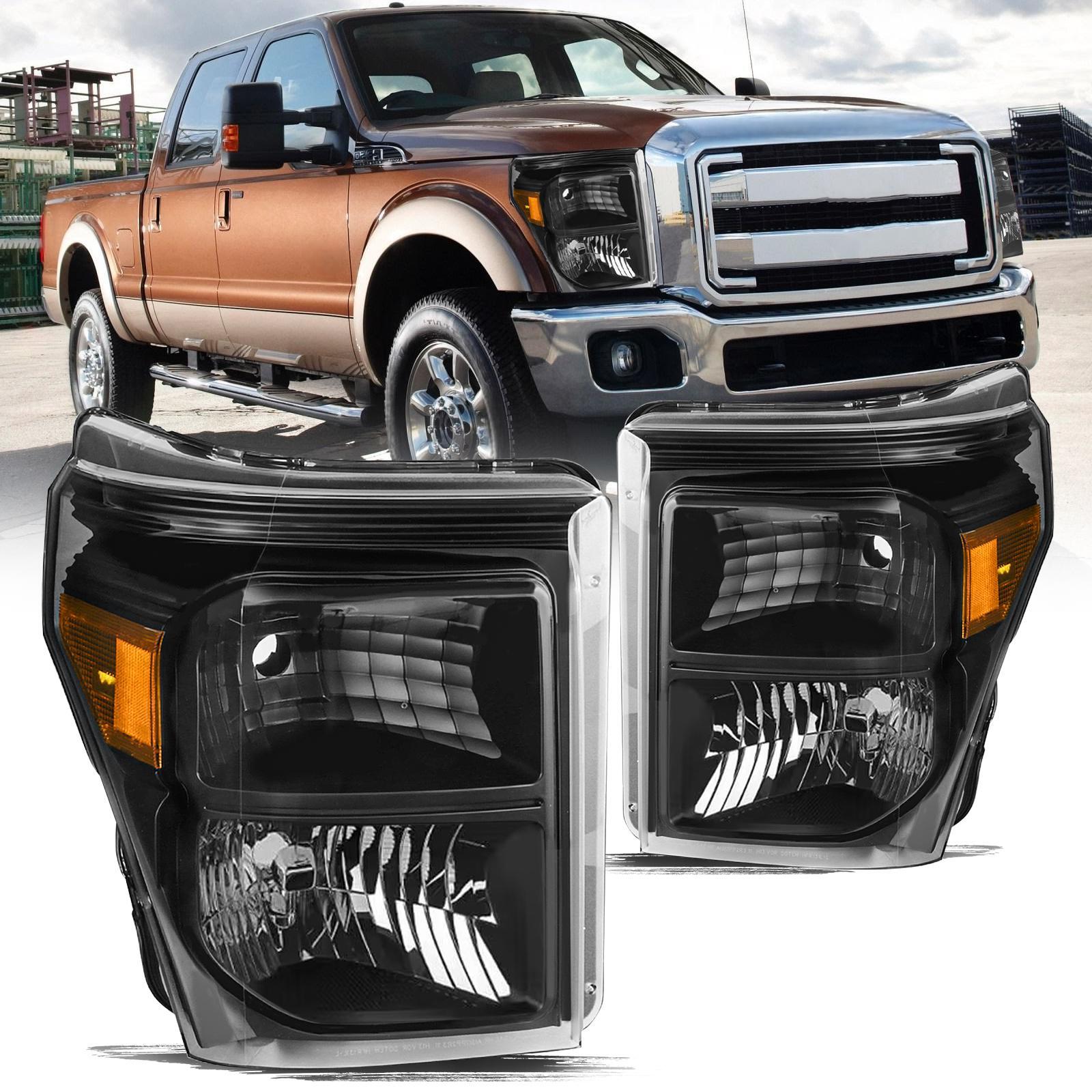 For 2011-2016 Ford F250 F350 F450 F550 Super Duty Headlights Headlamps Pair