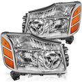 For 2004-2015 Nissan Titan/2004-2007 Armada Chrome Headlights Amber Corner Lamps