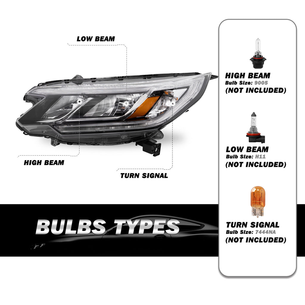 For 2015 2016 Honda CRV CR-V EX EX-L OE Style LED DRL Headlight