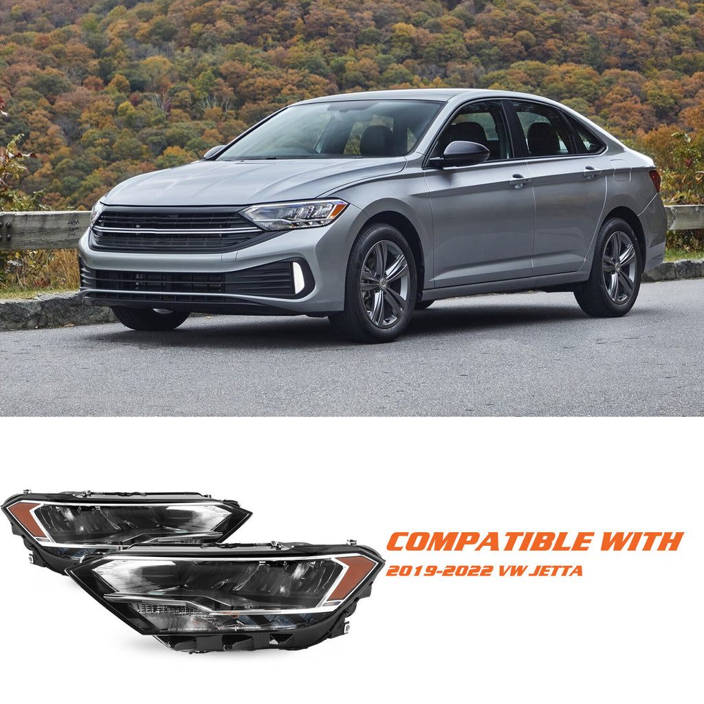 For 2019-2023 Volkswagen Jetta Non-Projector LED Headlights Assembly Right&Left