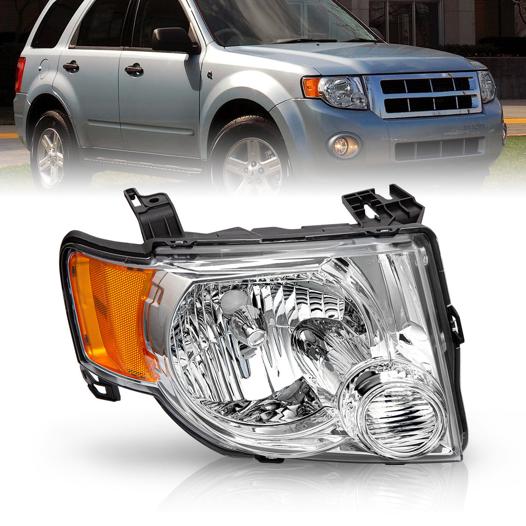 For 2008 2009 2010 2011 2012 Ford Escape SUV Chrome Passenger Right Headlight