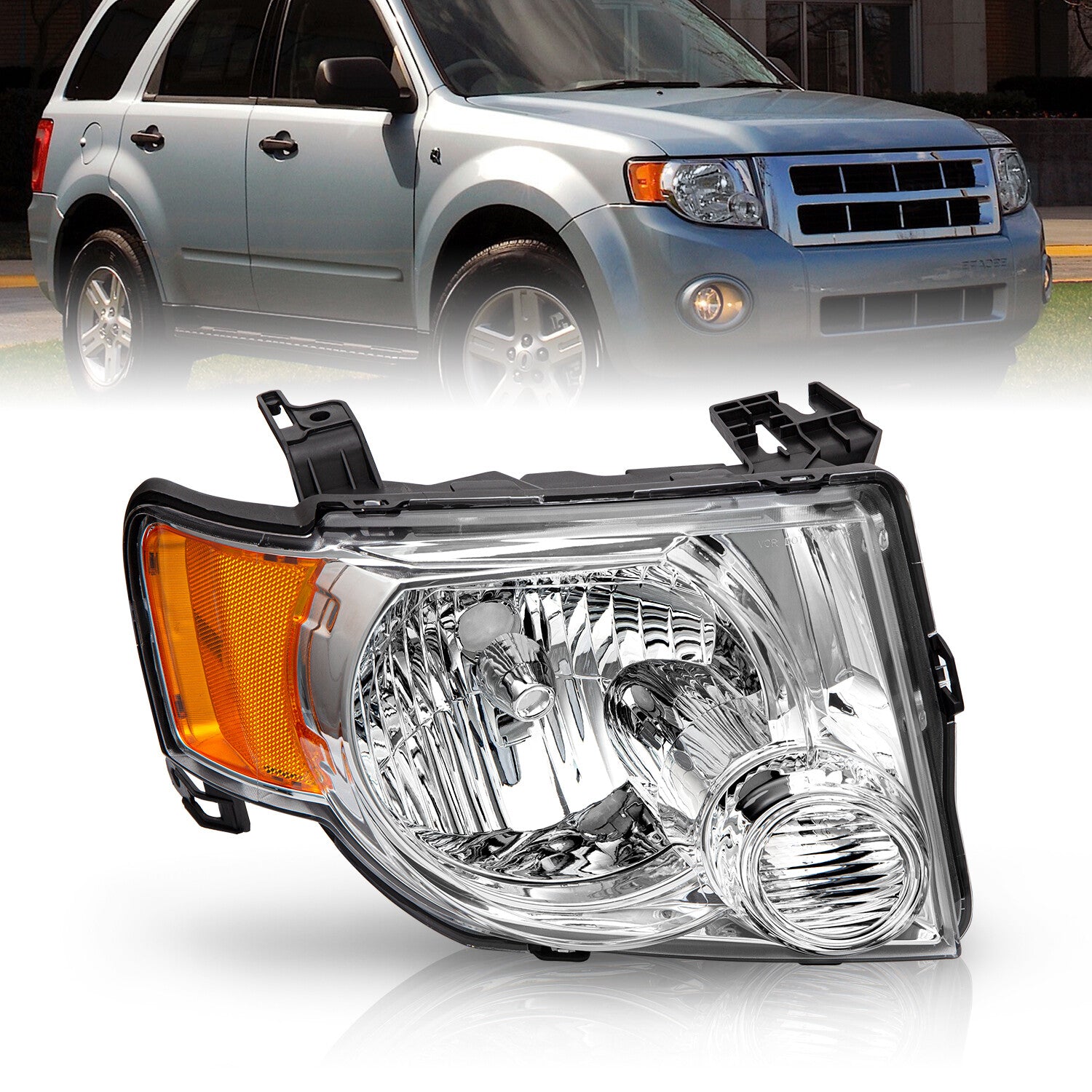 For 2008 2009 2010 2011 2012 Ford Escape SUV Chrome Passenger Right Headlight