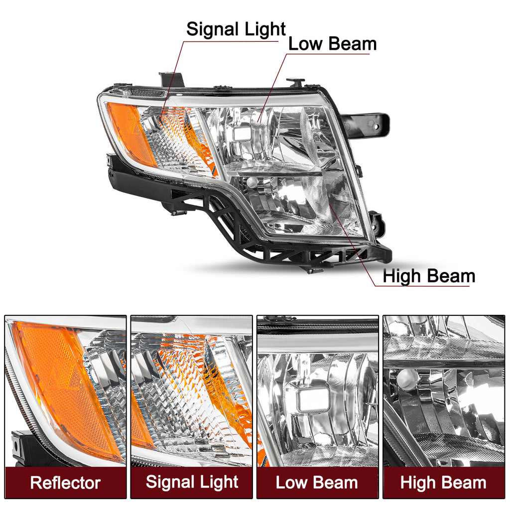 For 2007- 2010 Ford Edge SE SEL Passenger Right Side Headlight Assembly Headlamp