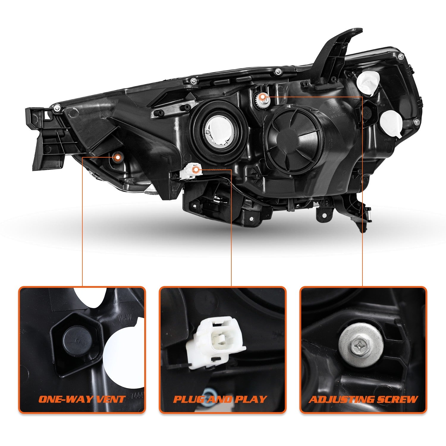 Passenger Side For 2014-2020 Toyota 4Runner 4Dr RH Headlight Assembly Headlamp